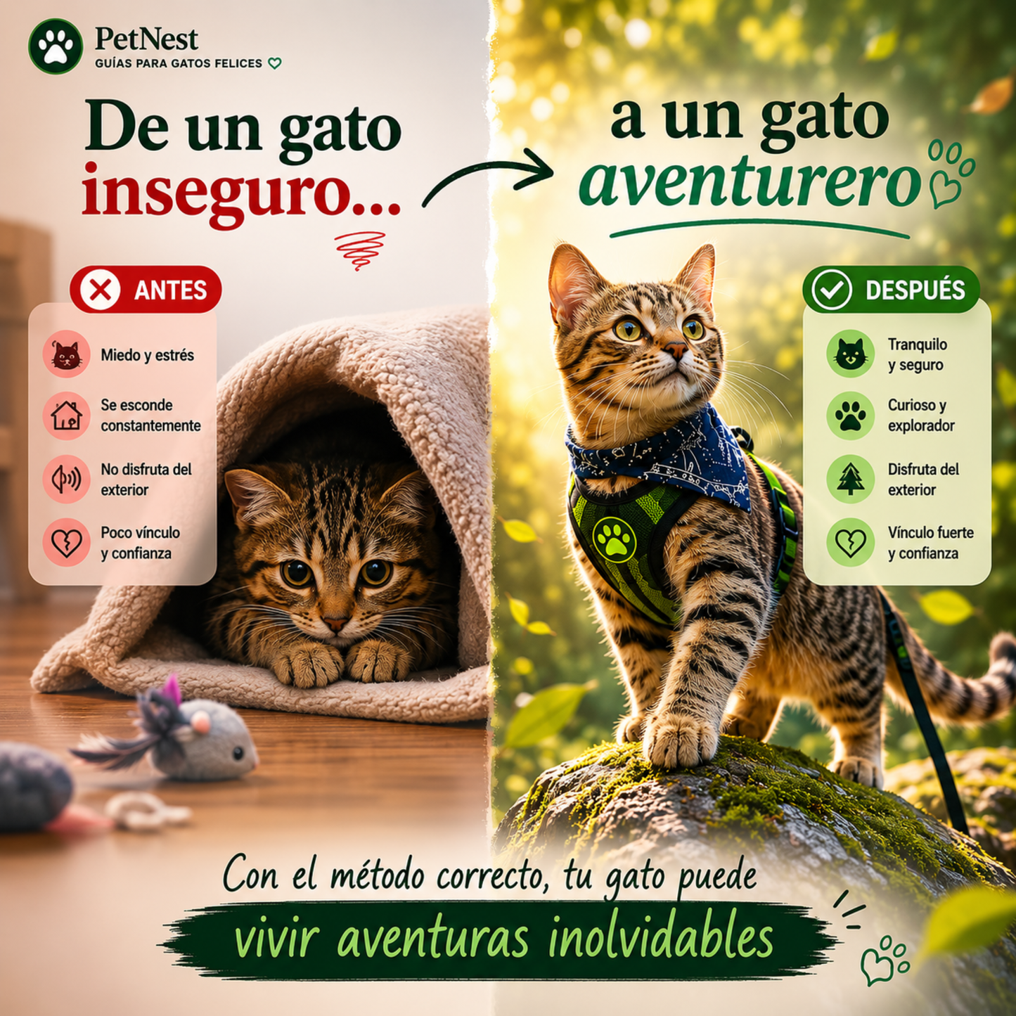 Guía definitiva para sacar a tu gato sin estrés