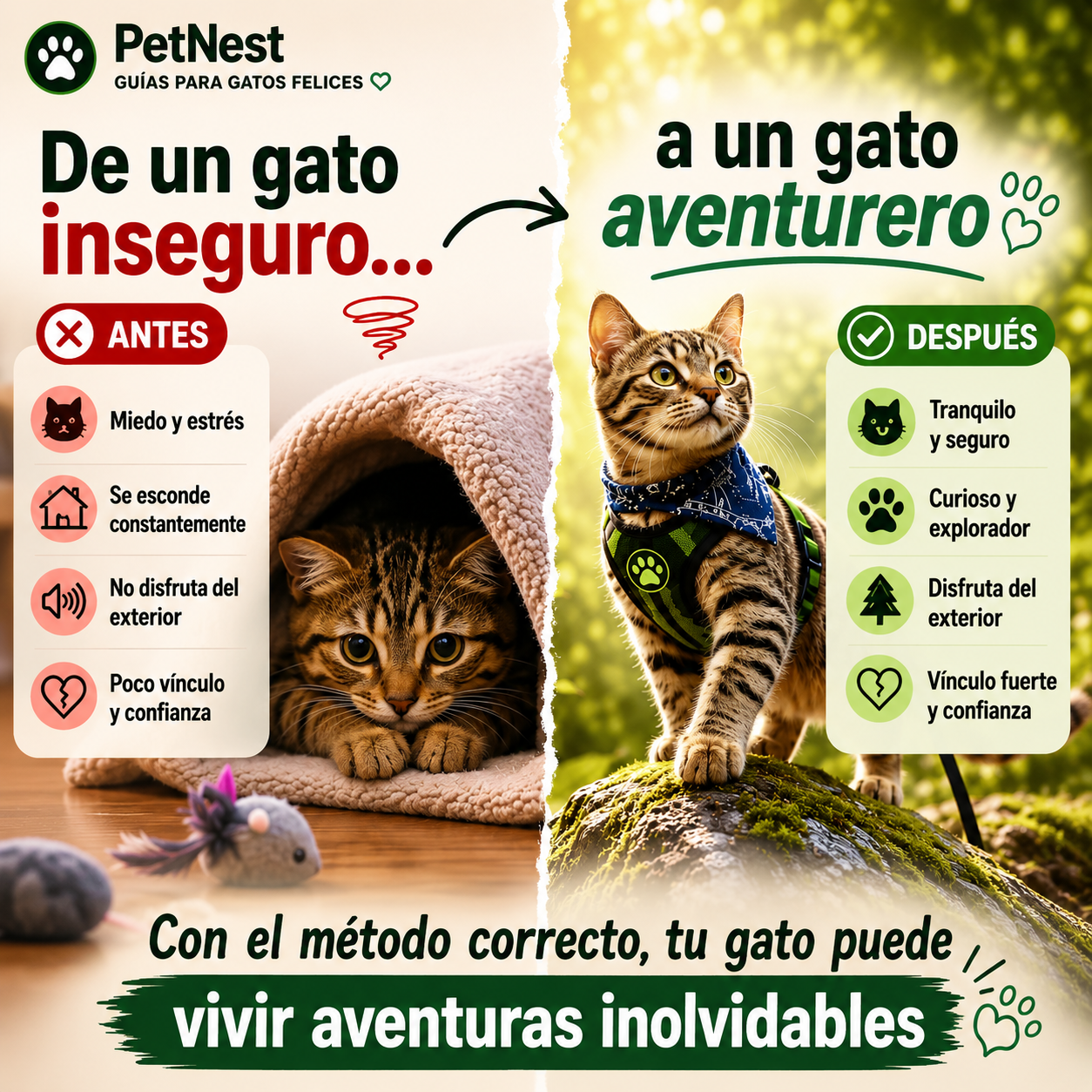Guía definitiva para sacar a tu gato sin estrés